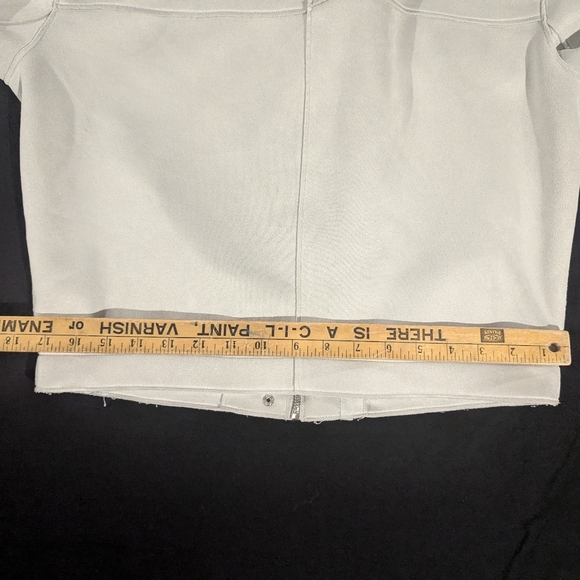 Zara Gray Micro Suede Moto Bomber Jacket Zip Small Medium - Picture 11 of 12